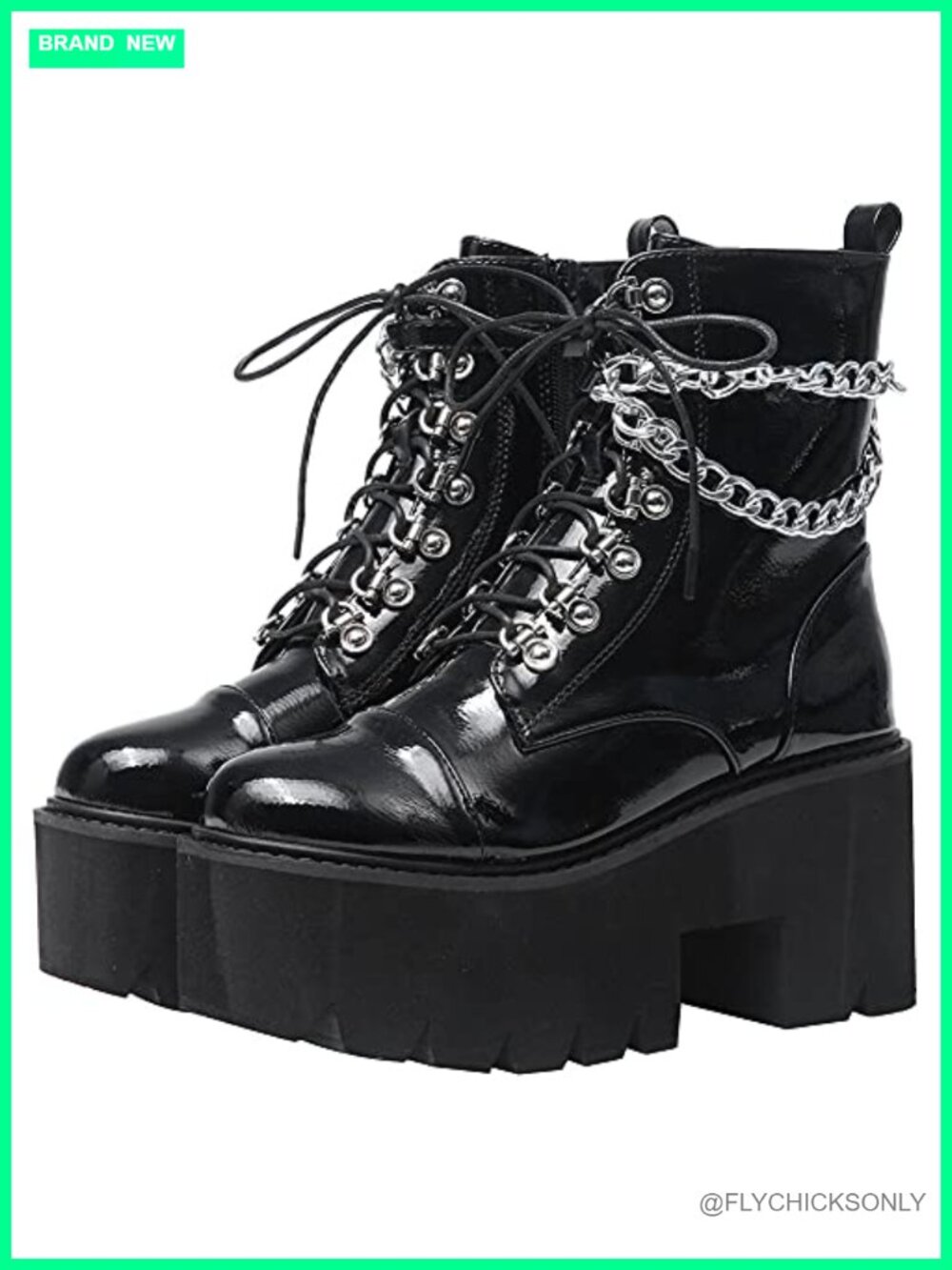 Women's Platform Ankle Boots Studded Combat Booties Waterproof Leather